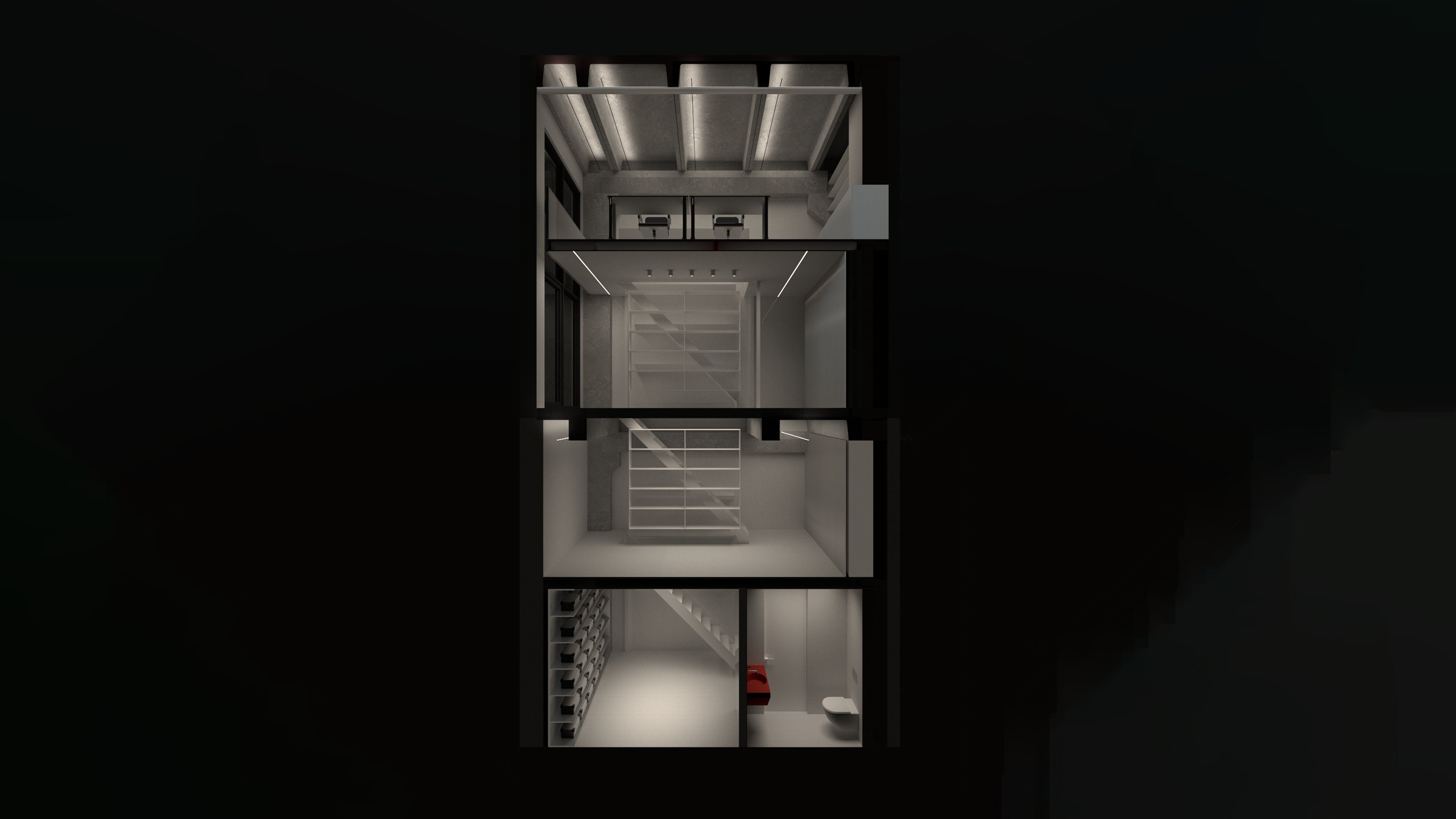 Section view of the H4 building - Naugarduko g. 41B, Vilnius