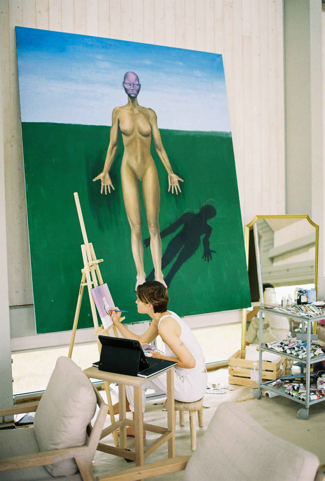 Katrina Bajoras in her studio